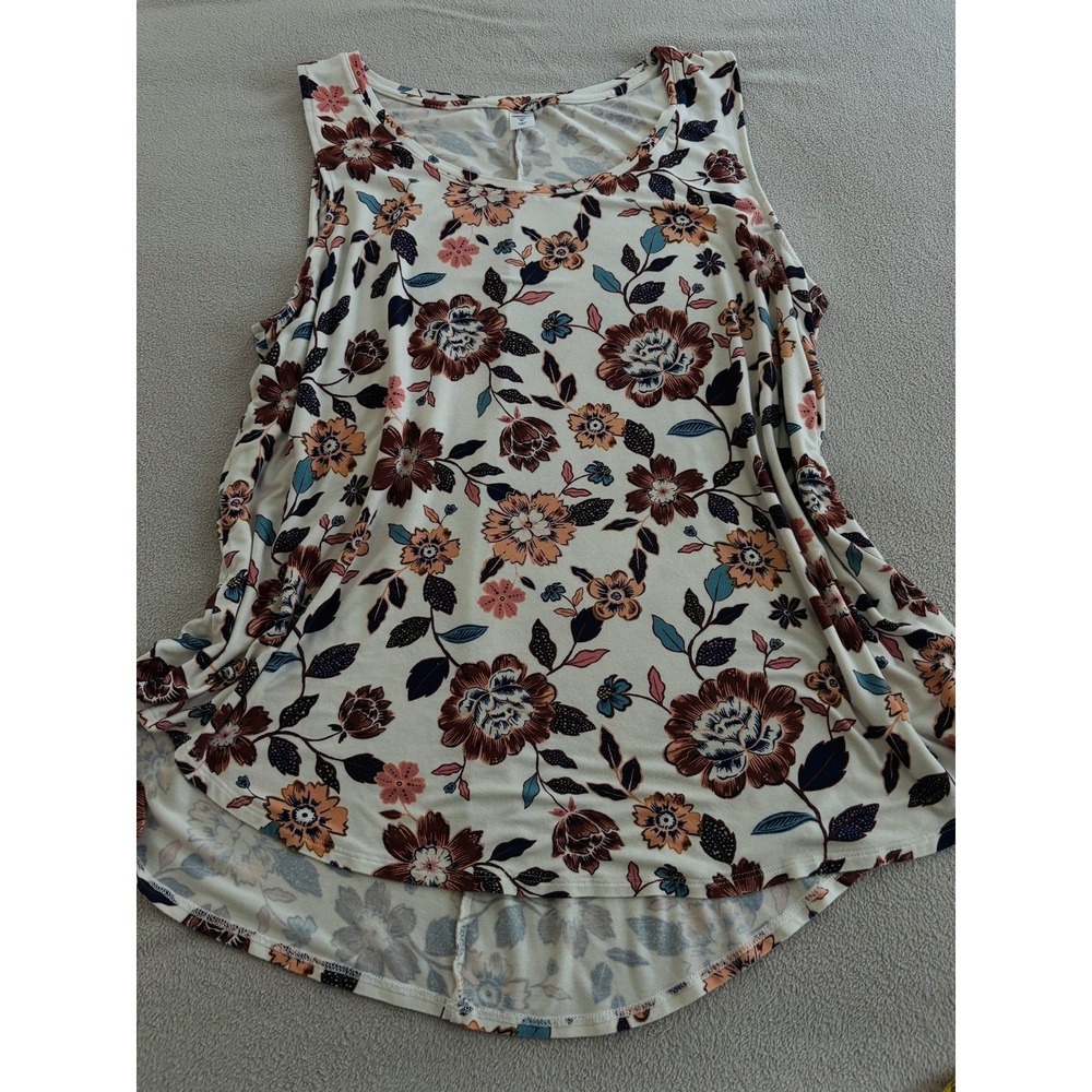 Old Navy Women's XL Luxe Multicolor Floral Scoop Neck Sleeveless Stretch Tank